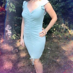 Women's Ruffled Green Dress